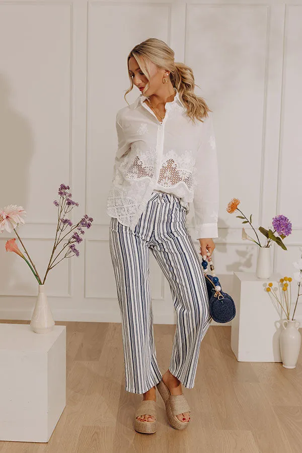 JUST USA Sam High Waist Straight Leg Stripe Jean sold by Impressions