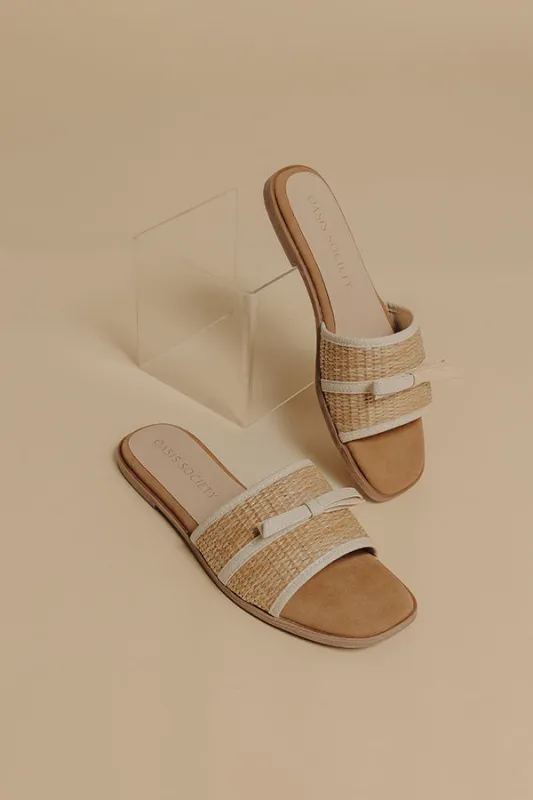 The Andrea Raffia Woven Sandal in Natural sold by Impressions