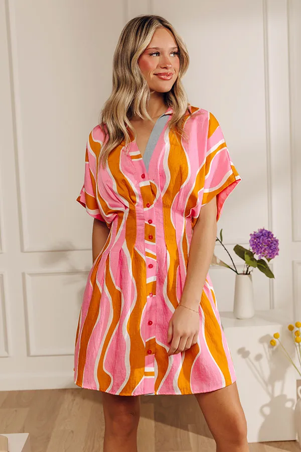 Spritz Sipping Pleated Button Down Mini Dress sold by Impressions product image thumbnail 2