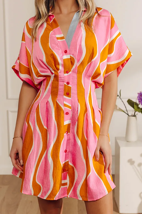 Spritz Sipping Pleated Button Down Mini Dress sold by Impressions product image thumbnail 3