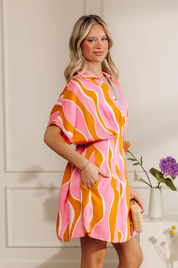 Spritz Sipping Pleated Button Down Mini Dress sold by Impressions product image thumbnail 4