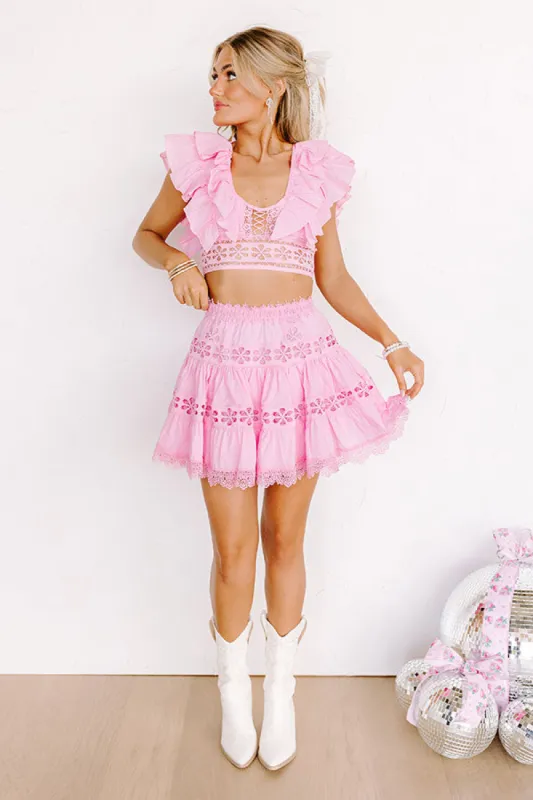 Charming Smile Crochet Mini Skirt sold by Impressions