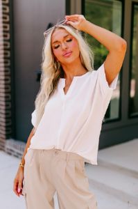 Blissful Blessings Shift Top In White sold by Impressions