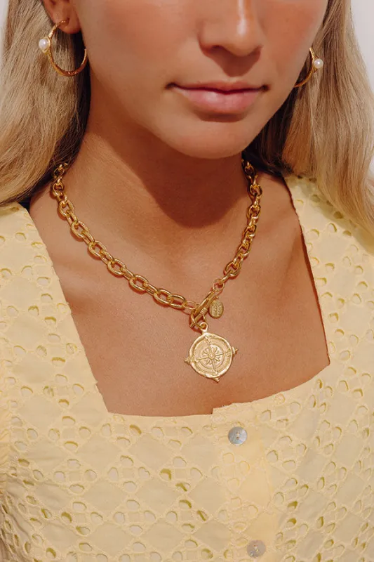 Susan Shaw Compass Toggle Necklace made by Susan Shaw