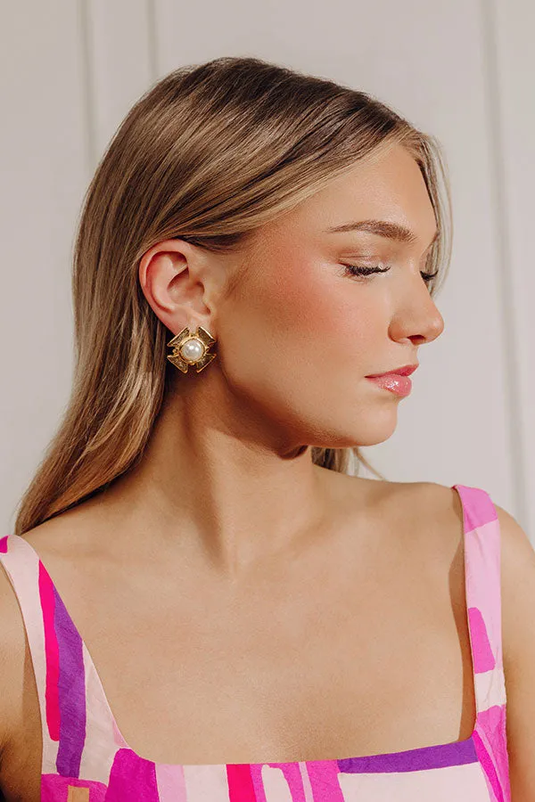 Susan Shaw Maltese Cross Pearl Stud Earrings sold by Impressions product image thumbnail 2