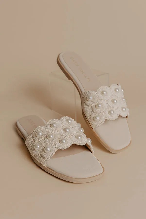 The Cathleen Raffia Woven Embellished Sandal in Ivory sold by Impressions