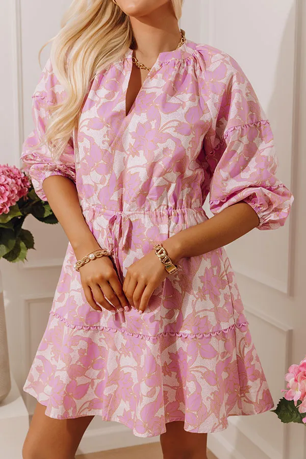 French Garden Floral Mini Dress in Violet sold by Impressions product image thumbnail 2