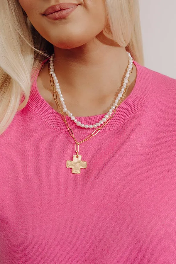 Susan Shaw Cross Piper Paperclip Necklace sold by Impressions