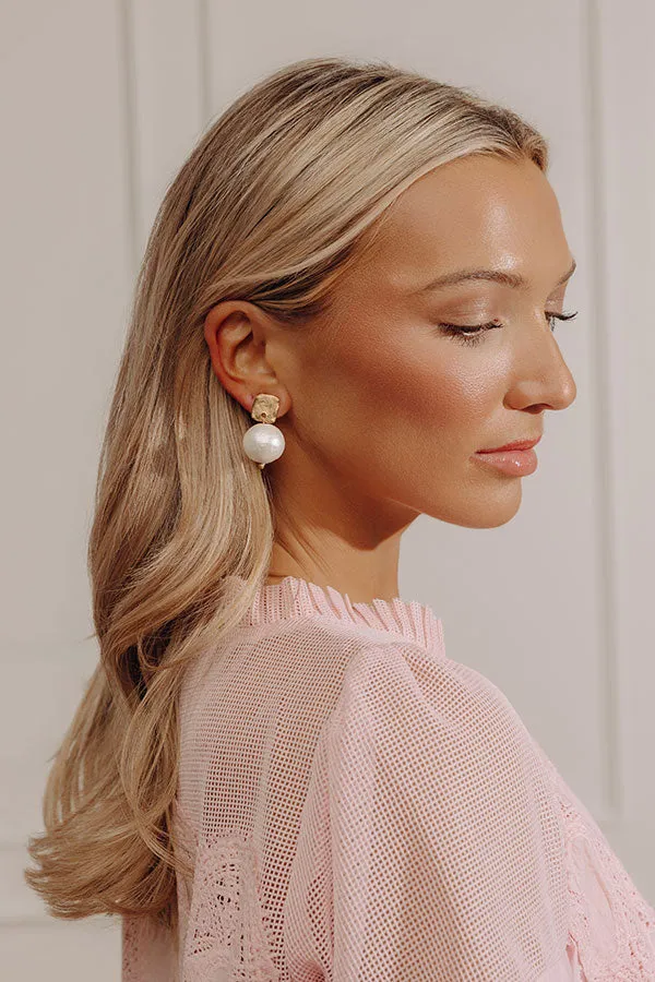 Susan Shaw Square Cotton Pearl Drop Earrings sold by Impressions