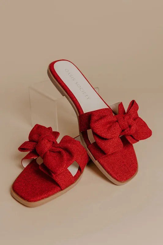 The Ginny Woven Sandal in Red sold by Impressions