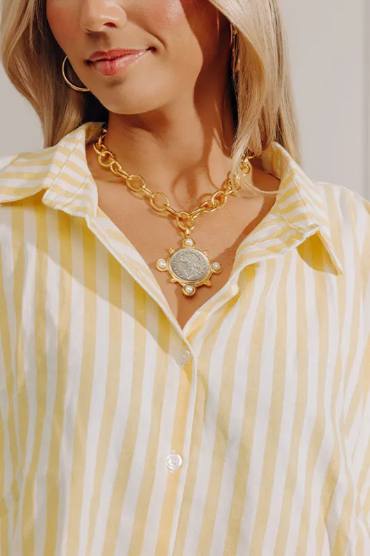 Susan Shaw French Coin and Freshwater Pearl Necklace sold by Impressions