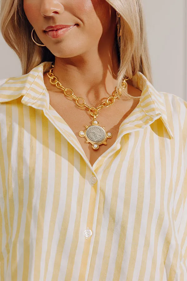 Susan Shaw French Coin and Freshwater Pearl Necklace sold by Impressions