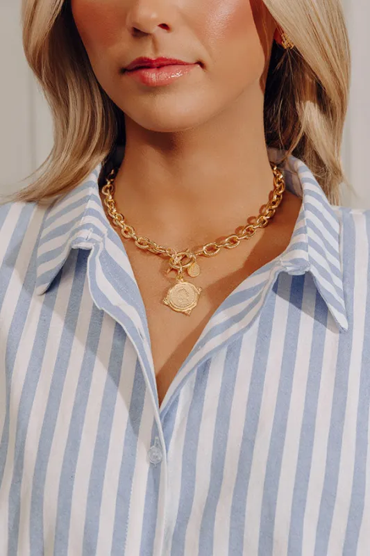 Susan Shaw Coin Intaglio Toggle Necklace made by Susan Shaw