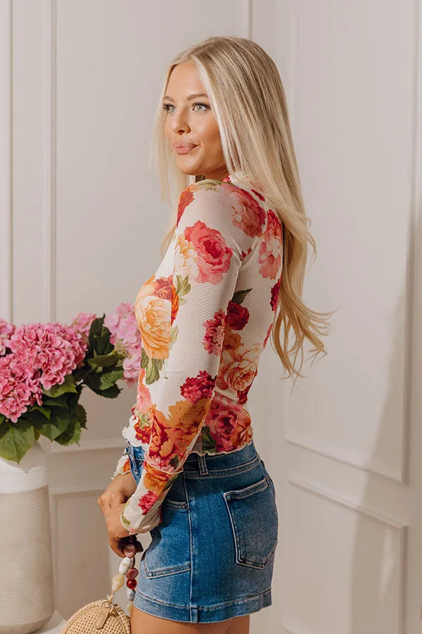 Champagne And Petals Floral Mesh Top sold by Impressions product image thumbnail 2