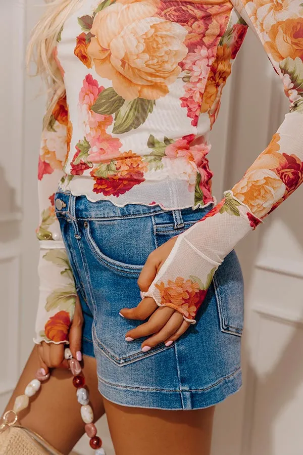 Champagne And Petals Floral Mesh Top sold by Impressions product image thumbnail 3
