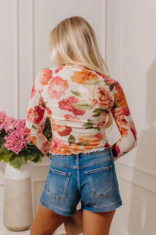 Champagne And Petals Floral Mesh Top sold by Impressions product image thumbnail 4