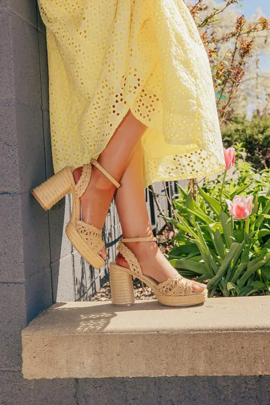 Orion Raffia Woven Platform Heel made by Matisse