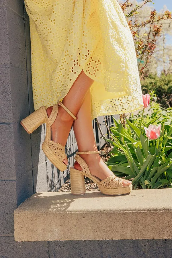 Orion Raffia Woven Platform Heel sold by Impressions