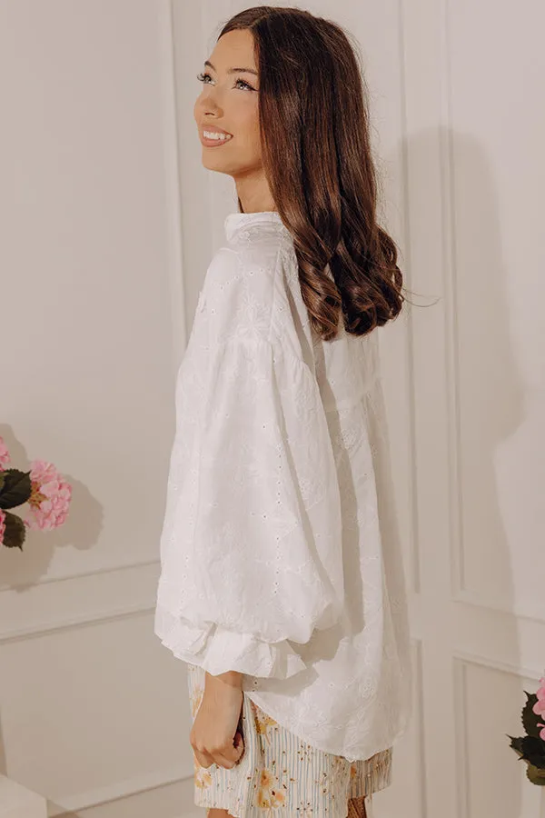 City Sweetheart Embroidered Eyelet Button Up Top sold by Impressions product image thumbnail 3