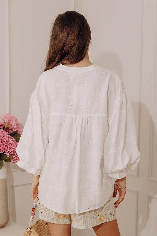 City Sweetheart Embroidered Eyelet Button Up Top sold by Impressions product image thumbnail 4