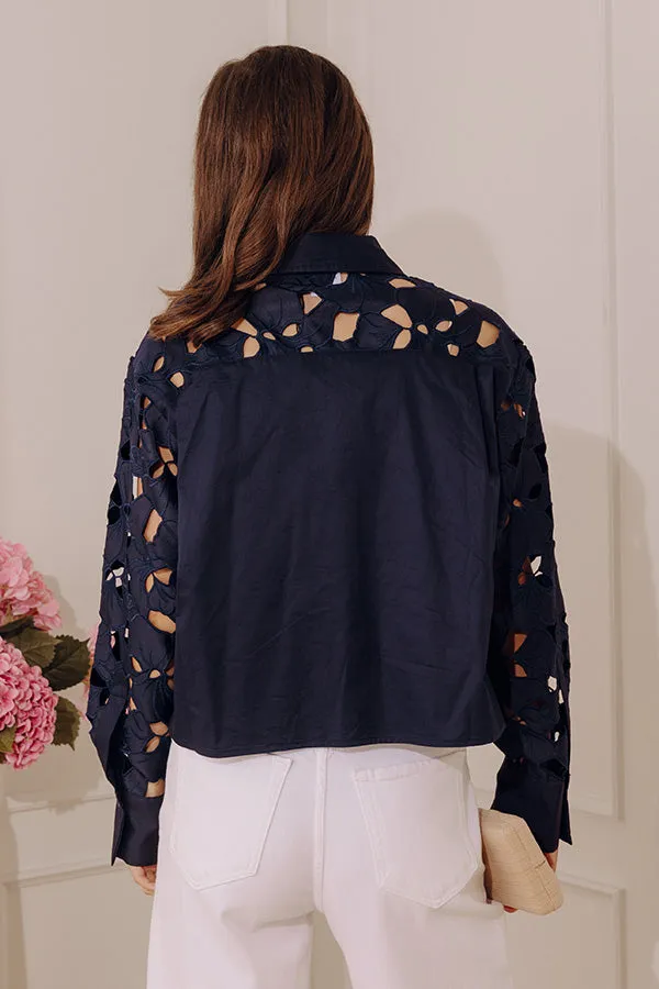 Downtown Darling Floral Embroidered Button Up Top sold by Impressions product image thumbnail 4