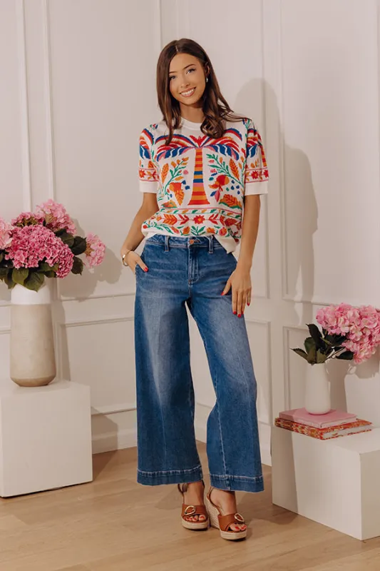 Sweet Statement Floral Knit Sweater Top made by Fate
