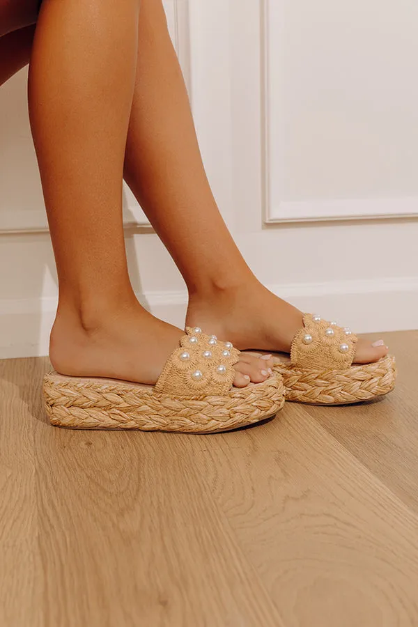 The Candice Raffia Woven Platform Sandal in Natural sold by Impressions