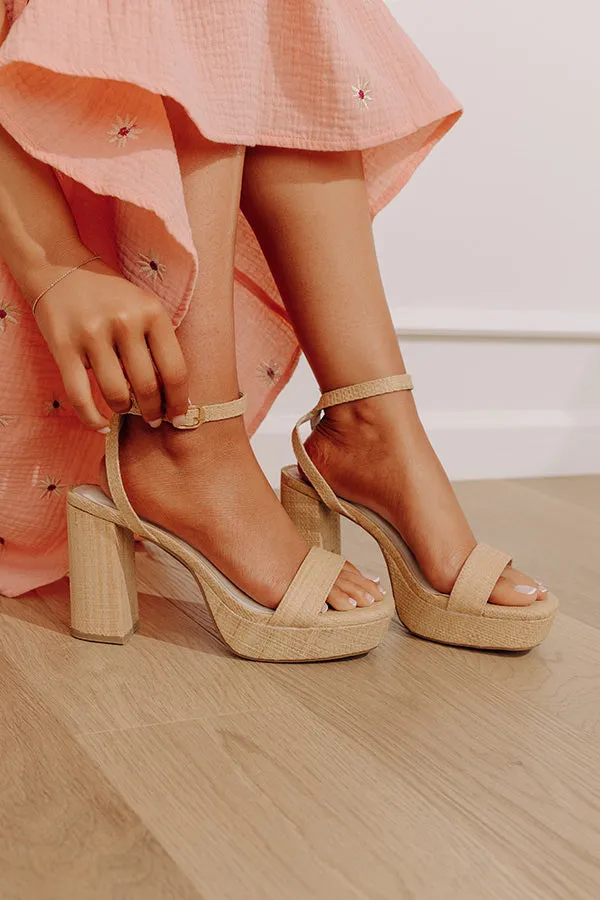 The Olympia Raffia Platform Heel in Natural sold by Impressions product image thumbnail 3