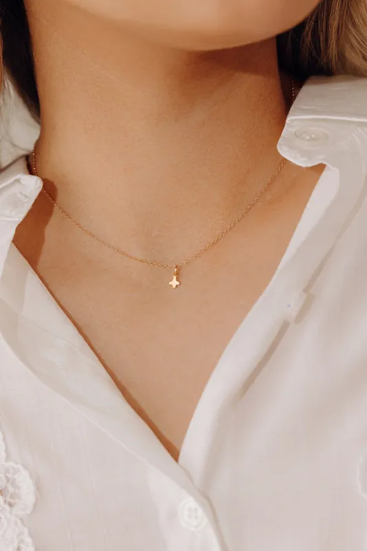 Enewton Signature Cross Small Gold Charm Necklace made by enewton