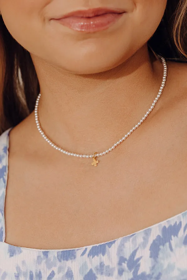 Enewton Classic Pearl 3mm Signature Cross Gold Charm Choker in 15 inches sold by Impressions product image thumbnail 3