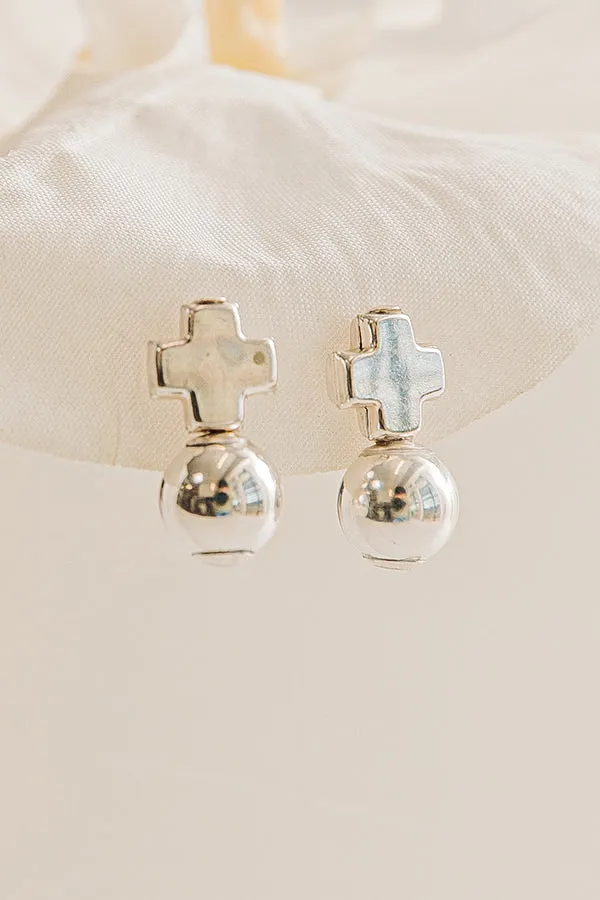 Enewton Signature Silver Cross Classic Drop Earrings in Silver sold by Impressions