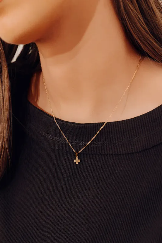Enewton Signature Cross Gold Charm Necklace made by enewton