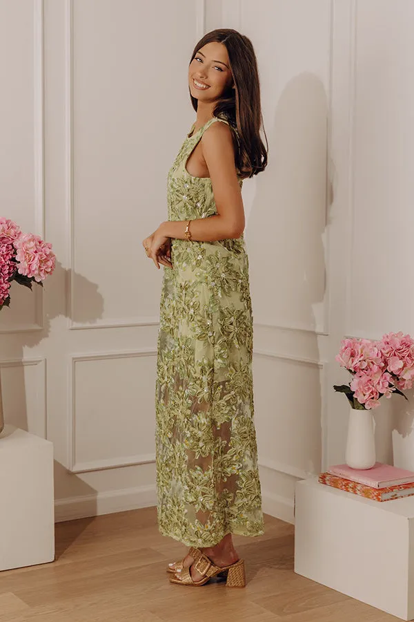 Kissed By Petals Floral Midi Dress in Sage sold by Impressions product image thumbnail 4