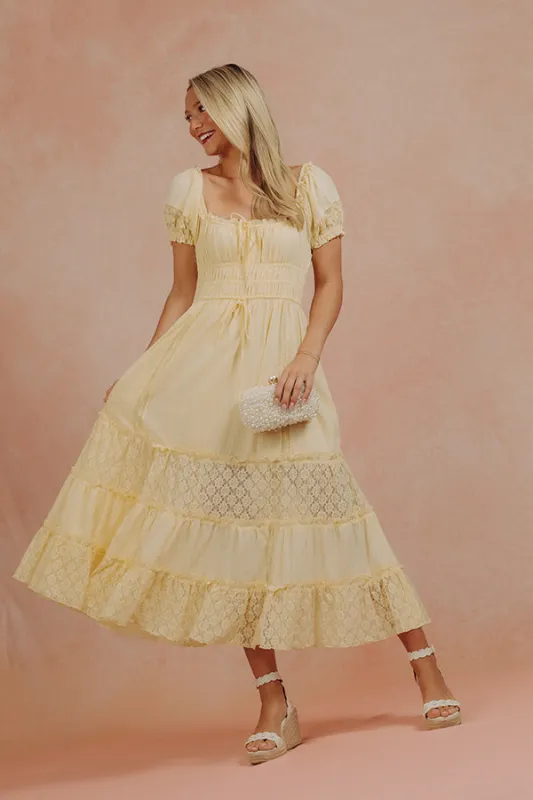 Honeyfield Lace Tiered Midi Dress made by Olivaceous