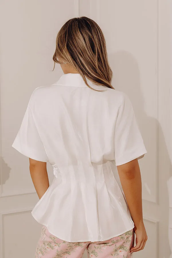 Simply Elevated Pleated Top in White sold by Impressions product image thumbnail 3
