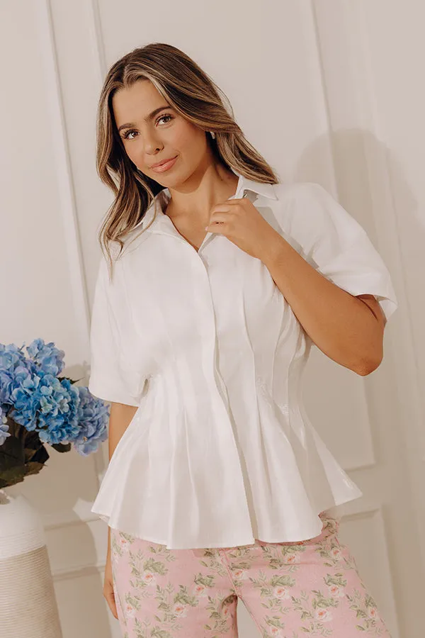 Simply Elevated Pleated Top in White sold by Impressions product image thumbnail 2
