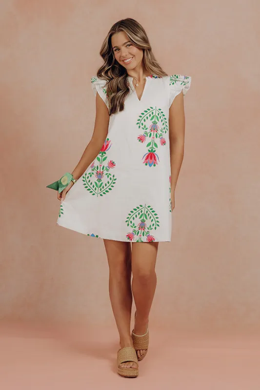 Nantucket Blooms Floral Poplin Mini Dress made by Sugarlips