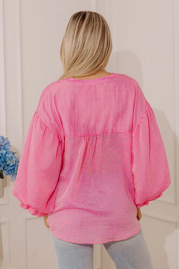 Coastal Ease Button Down Top in Pink sold by Impressions product image thumbnail 5