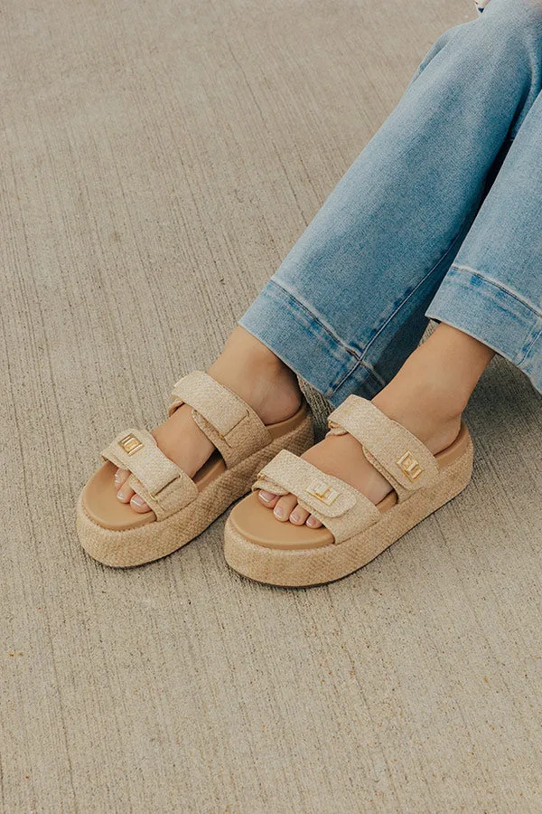 Onya Raffia Woven Platform Sandal in Natural sold by Impressions