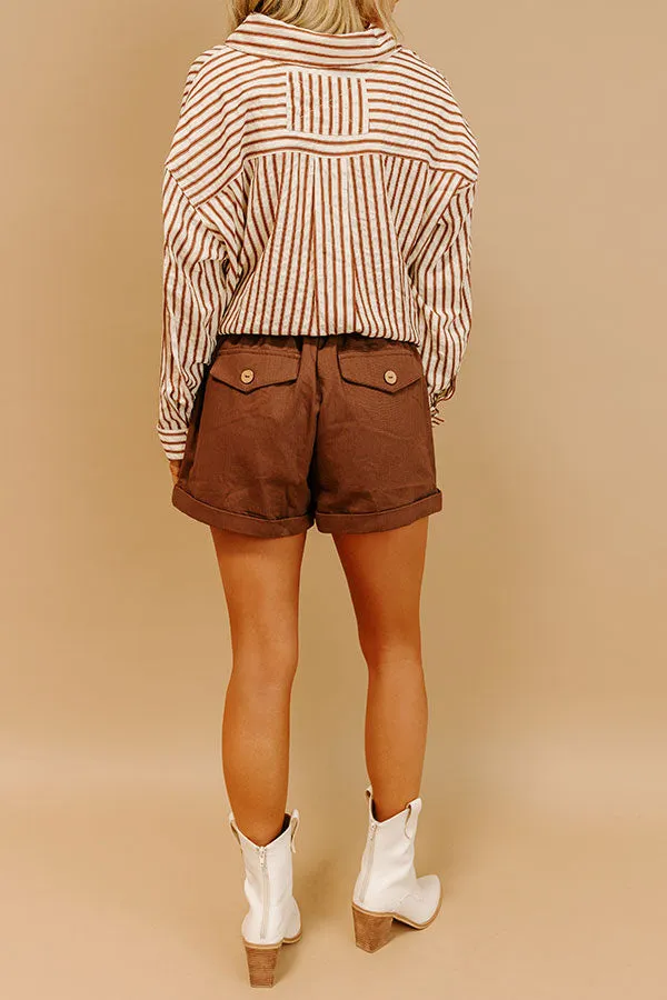 The Taylor High Waist Shorts in Chocolate sold by Impressions product image thumbnail 4