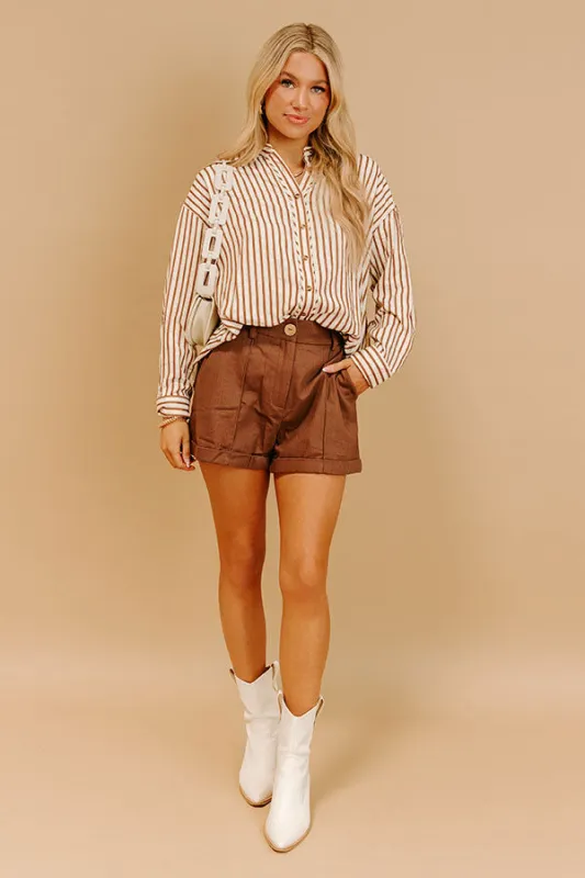 The Taylor High Waist Shorts in Chocolate made by entro