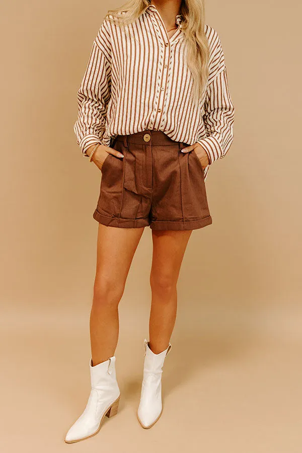 The Taylor High Waist Shorts in Chocolate sold by Impressions product image thumbnail 2