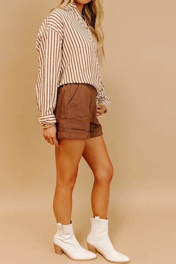 The Taylor High Waist Shorts in Chocolate sold by Impressions product image thumbnail 3