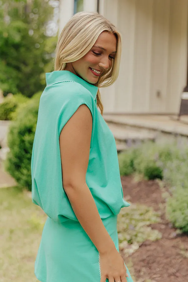 Coastal Club Quarter Zip Top in Light Emerald sold by Impressions product image thumbnail 3