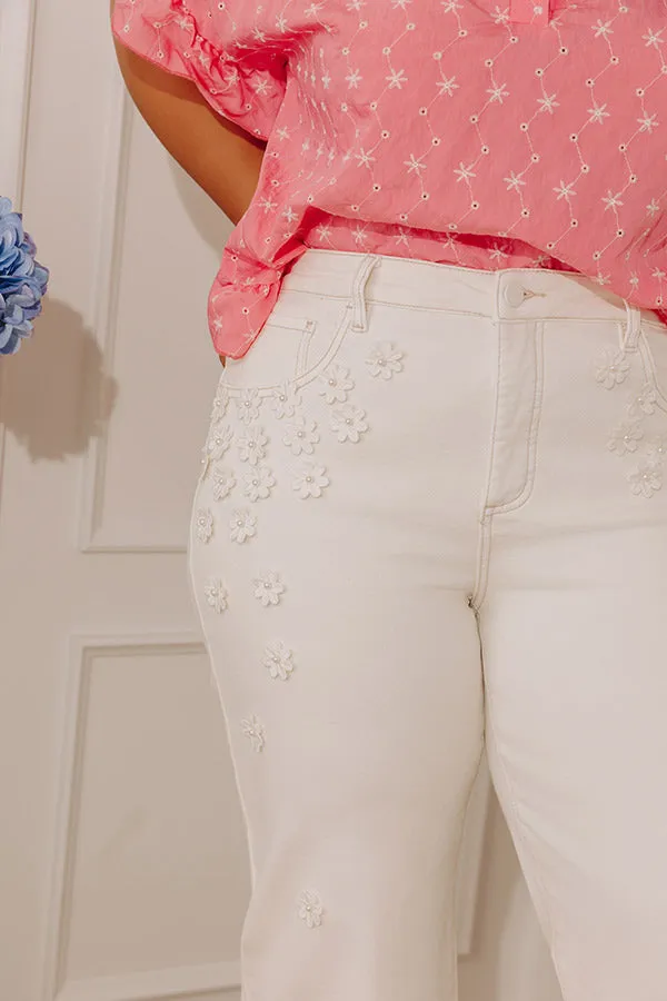 RISEN Polly Midrise Floral Embellished Wide Leg Jean Curves sold by Impressions product image thumbnail 2