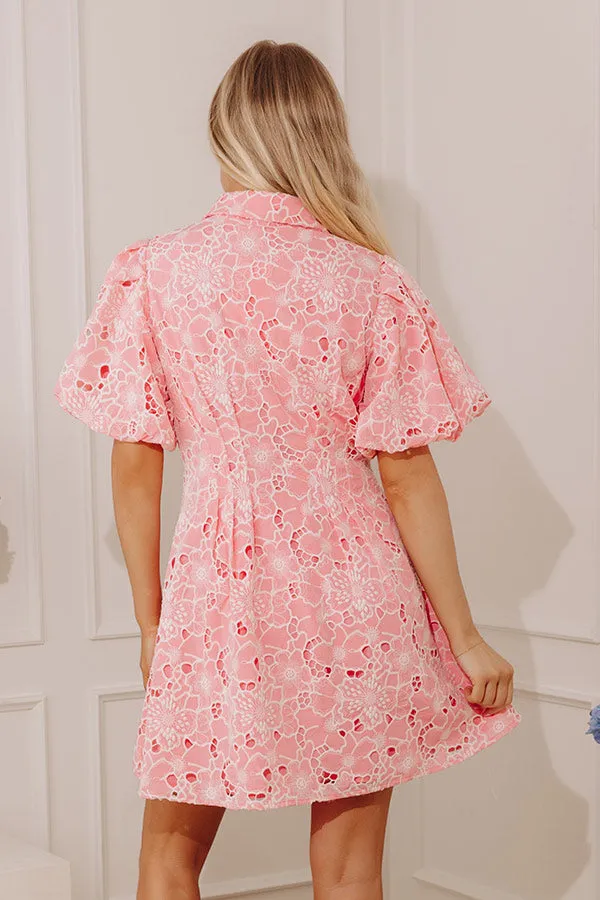 Lovely Moments Floral Lace Mini Dress in Pink sold by Impressions product image thumbnail 5
