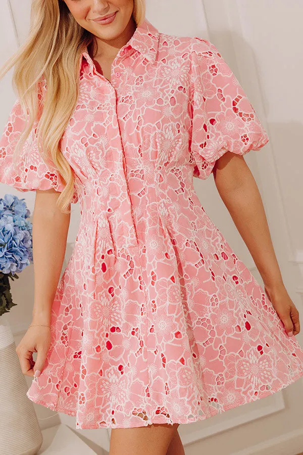 Lovely Moments Floral Lace Mini Dress in Pink sold by Impressions product image thumbnail 2
