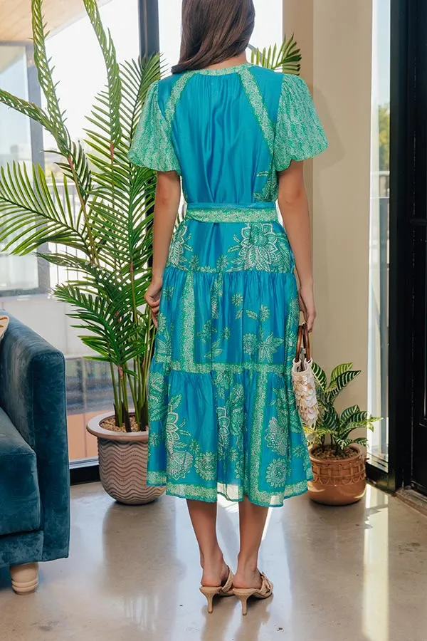 Portofino Stroll Floral Linen-Blend Midi Dress sold by Impressions product image thumbnail 2