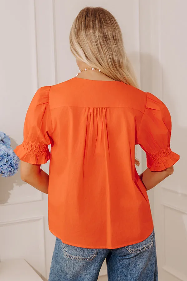 Uptown Darling Button Down Top in Tangerine sold by Impressions product image thumbnail 5