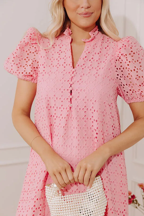 Easy Grace Eyelet Midi Dress in Pink sold by Impressions product image thumbnail 4